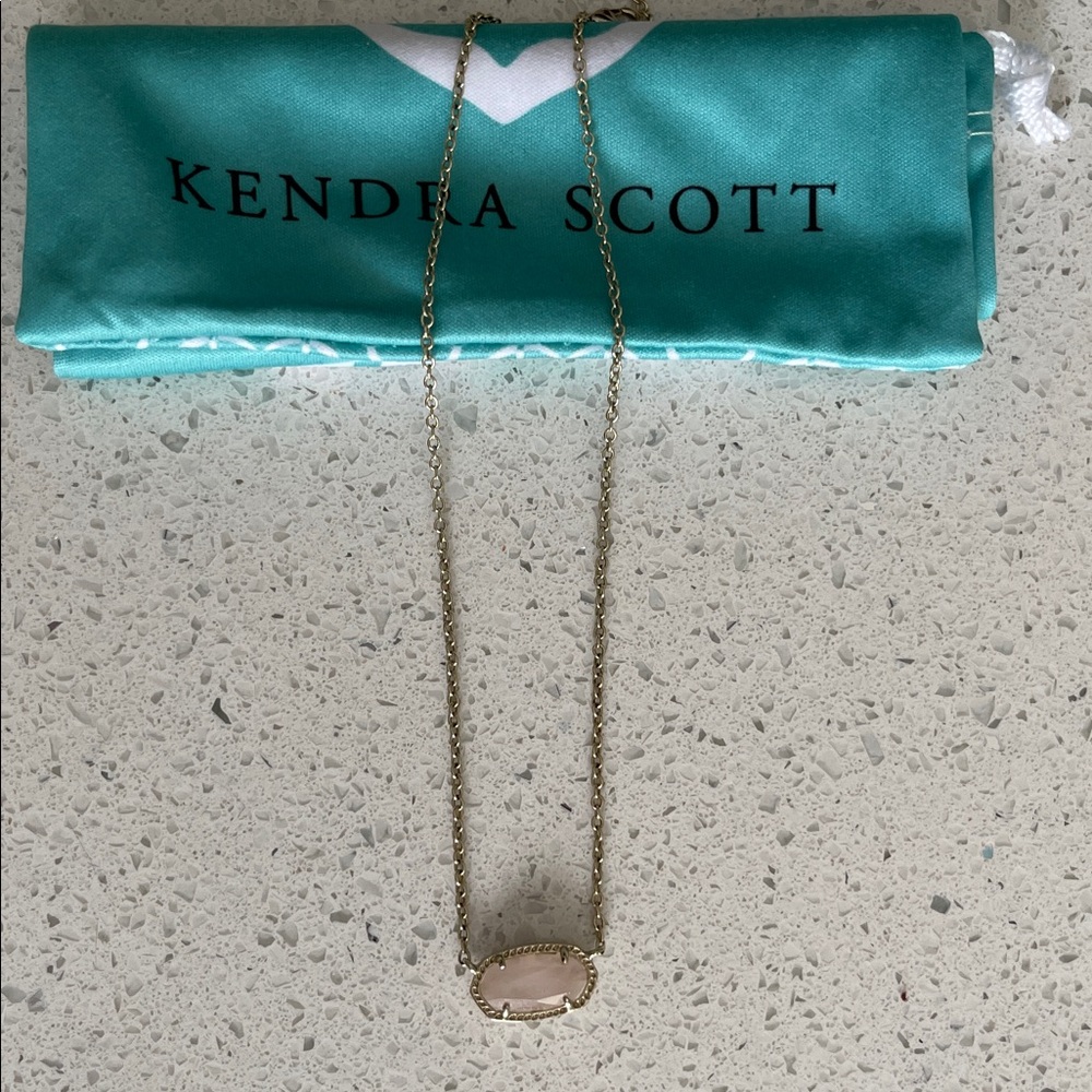Kendra Scott Elisa Necklace Rose Quartz NWT - Picture 8 of 8